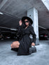 Extended trench coat "Spring season 6180" - black